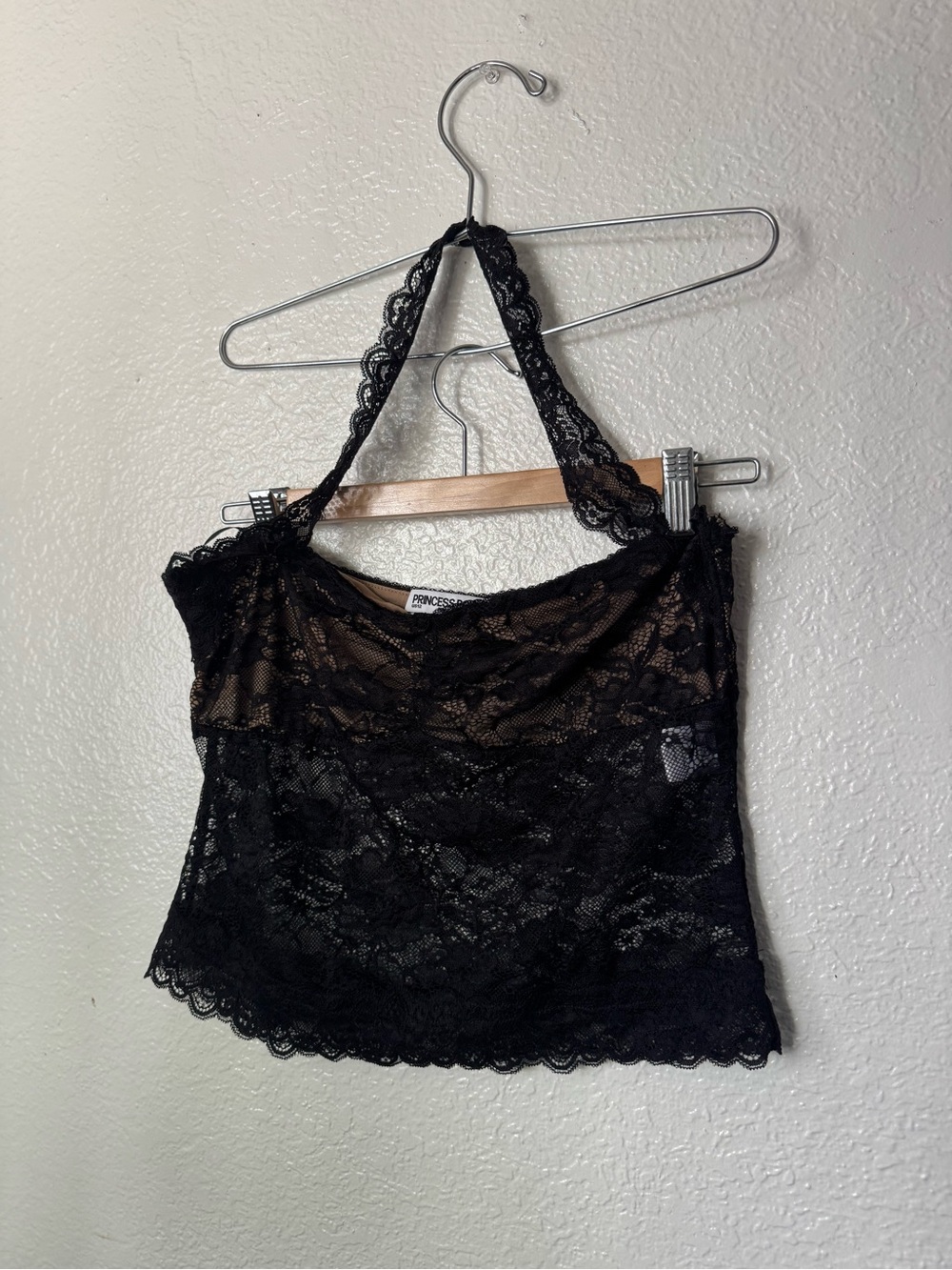Princess Polly Black Lace Halter Cami